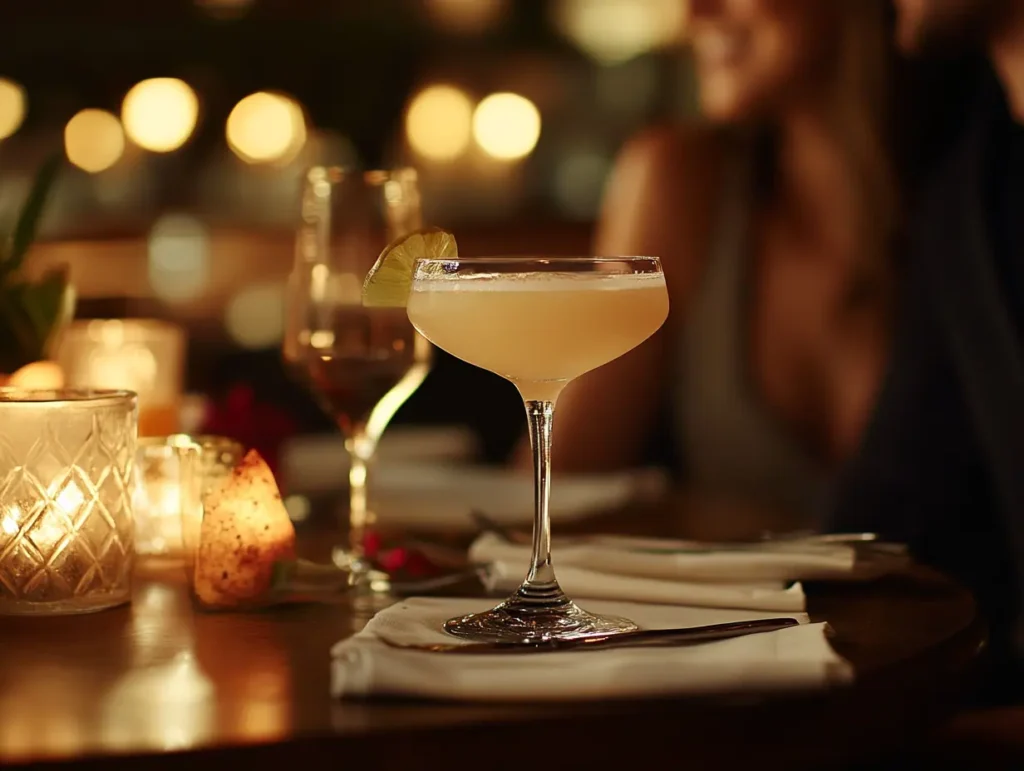 A_romantic_setting_with_a_couple_enjoying_Skinny Margarita at a bar